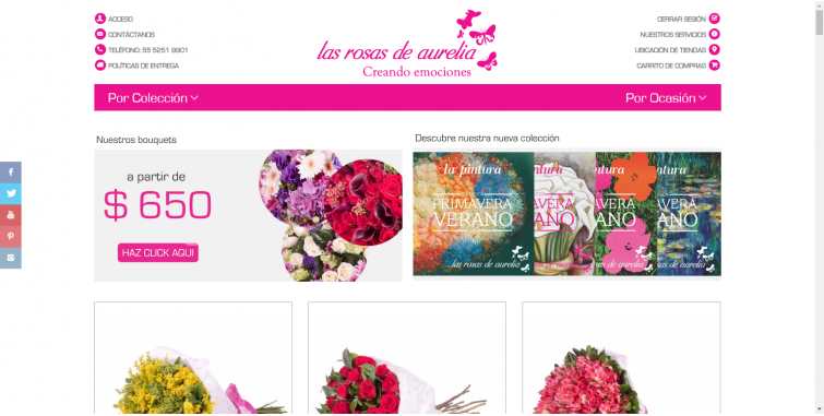 Diseño Tienda virtual venta de flores