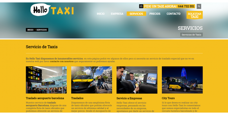 Diseño Web Servicios de Taxis
