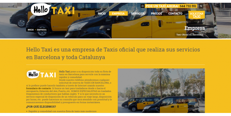 Diseño Web Servicios de Taxis