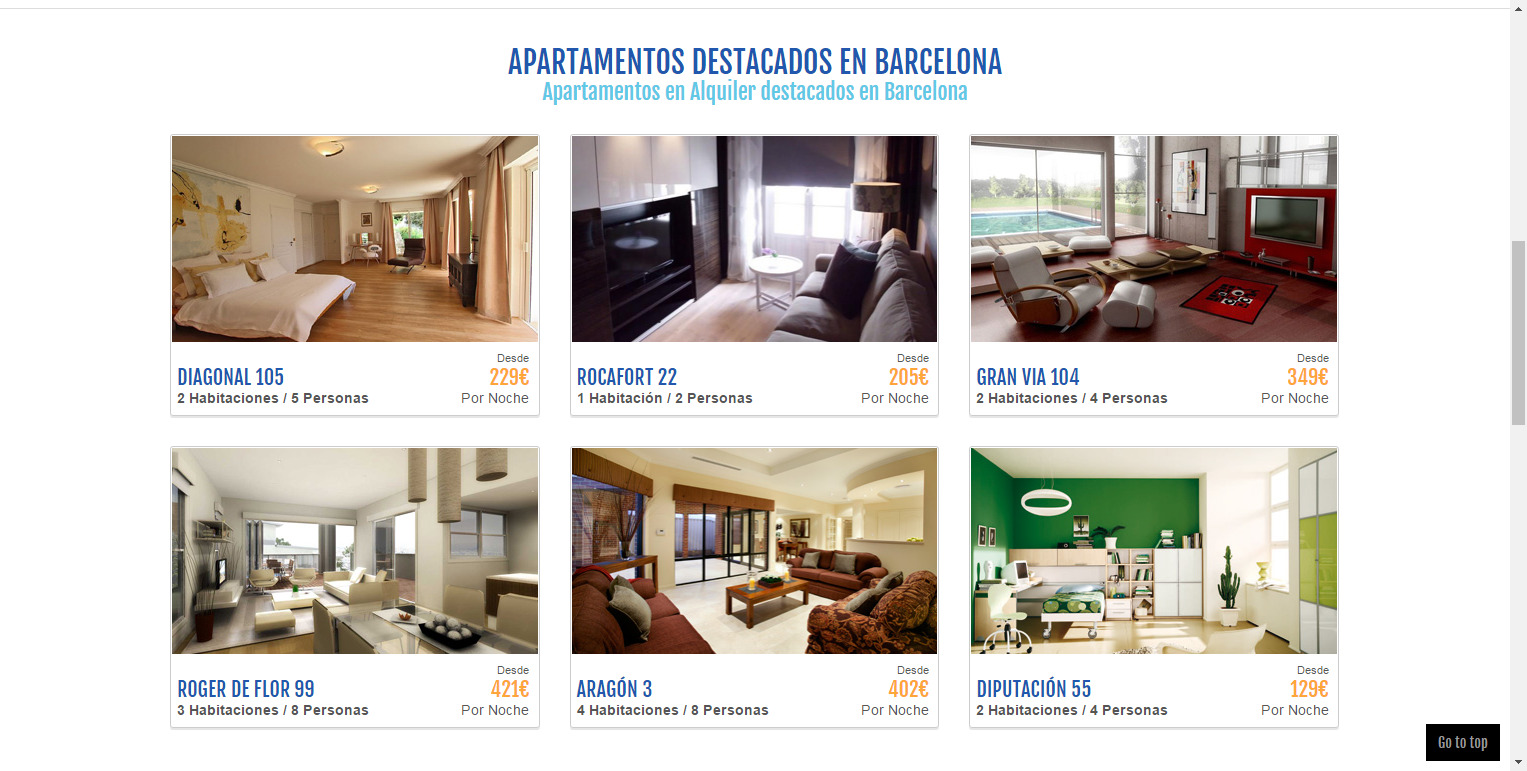 Diseño Web Reserva de Alojamientos Barcelona