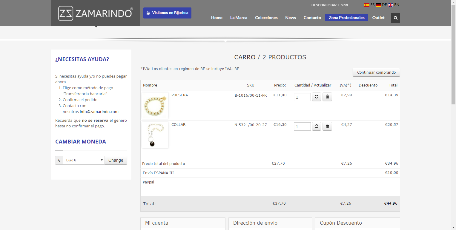 Creación de Tienda Online de Joyería y Bisutería