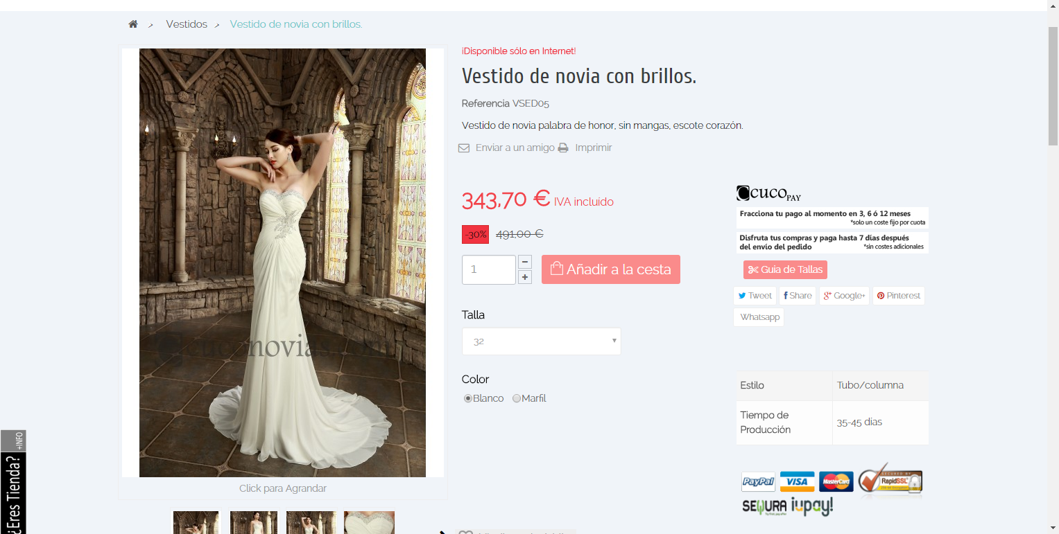 Diseño Tienda Online Vestidos de Novia