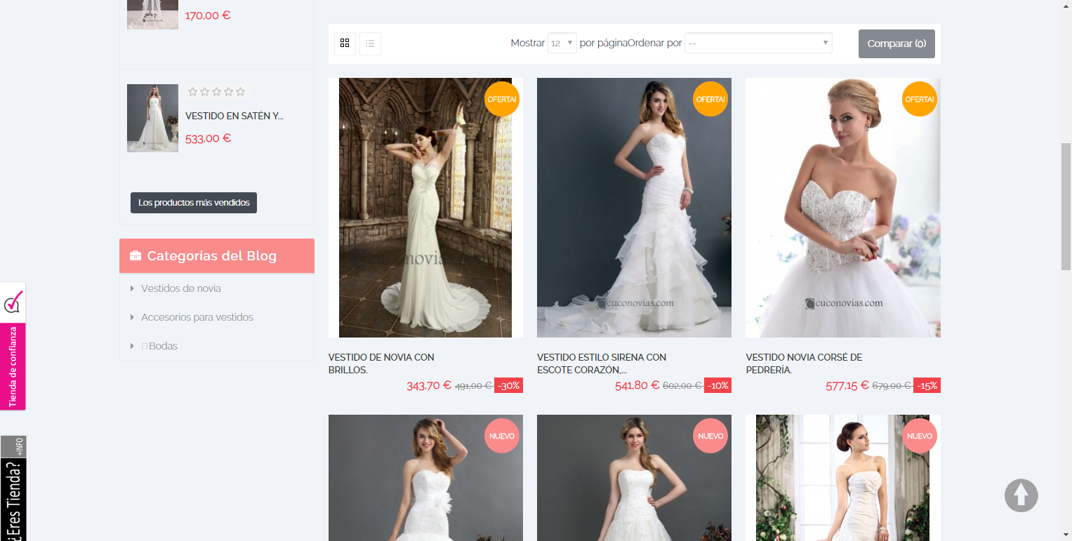 Diseño Tienda Online Vestidos de Novia