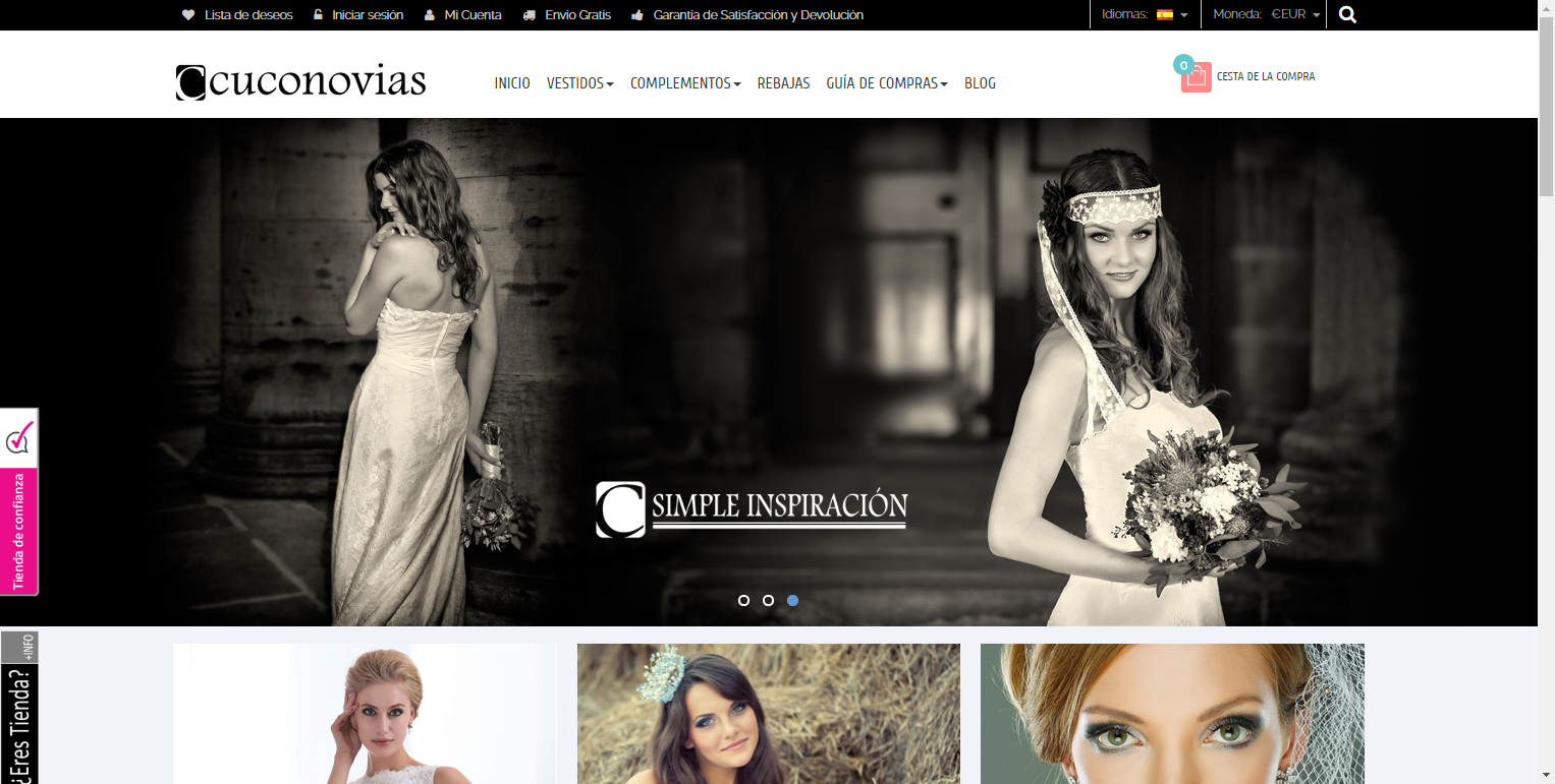 Diseño Tienda Online Vestidos de Novia