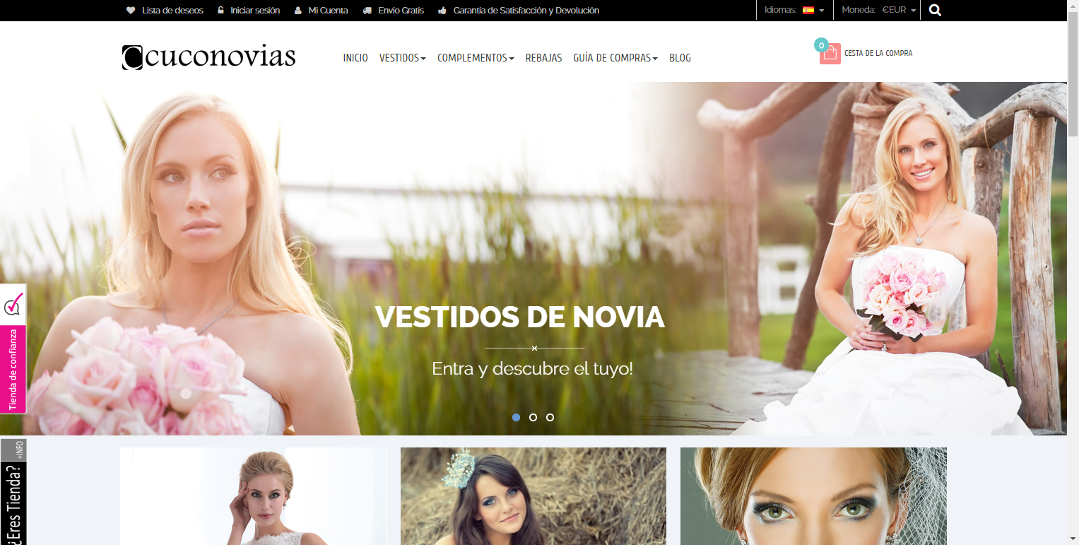 Diseño Tienda Online Vestidos de Novia