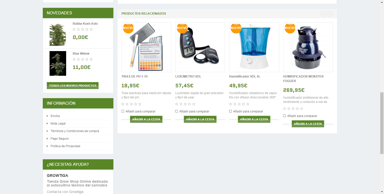 Diseño Tienda Online Growshop