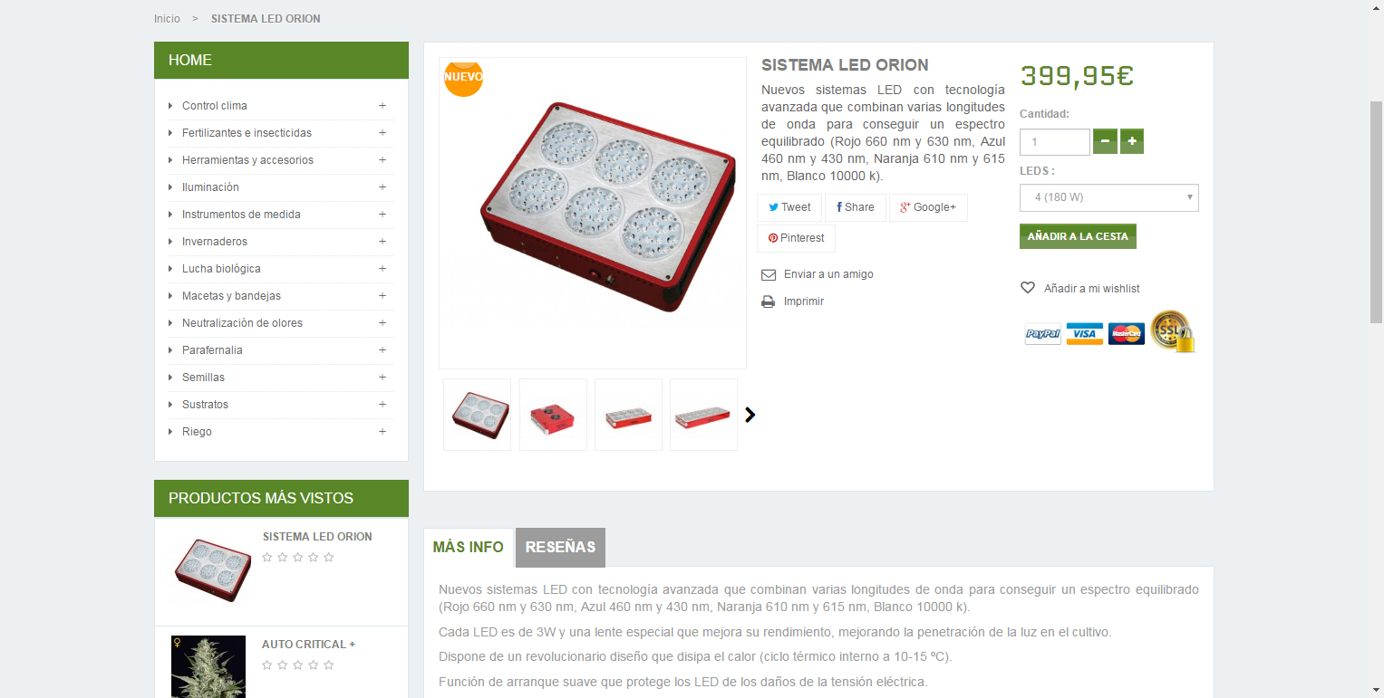 Diseño Tienda Online Growshop