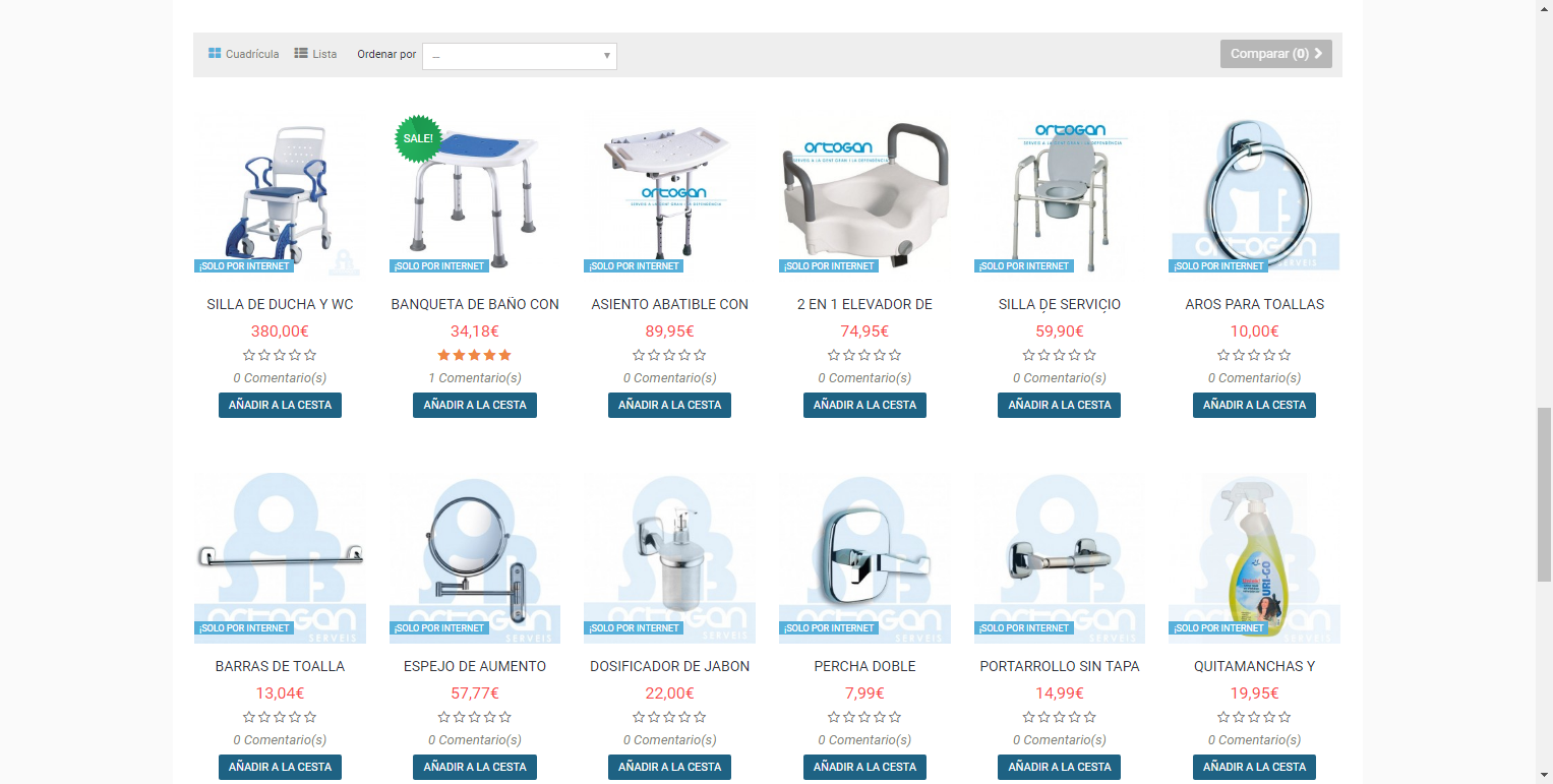 Diseño Tienda Online Ortopedia