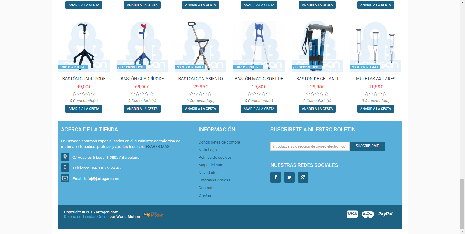 Diseño Tienda Online Ortopedia