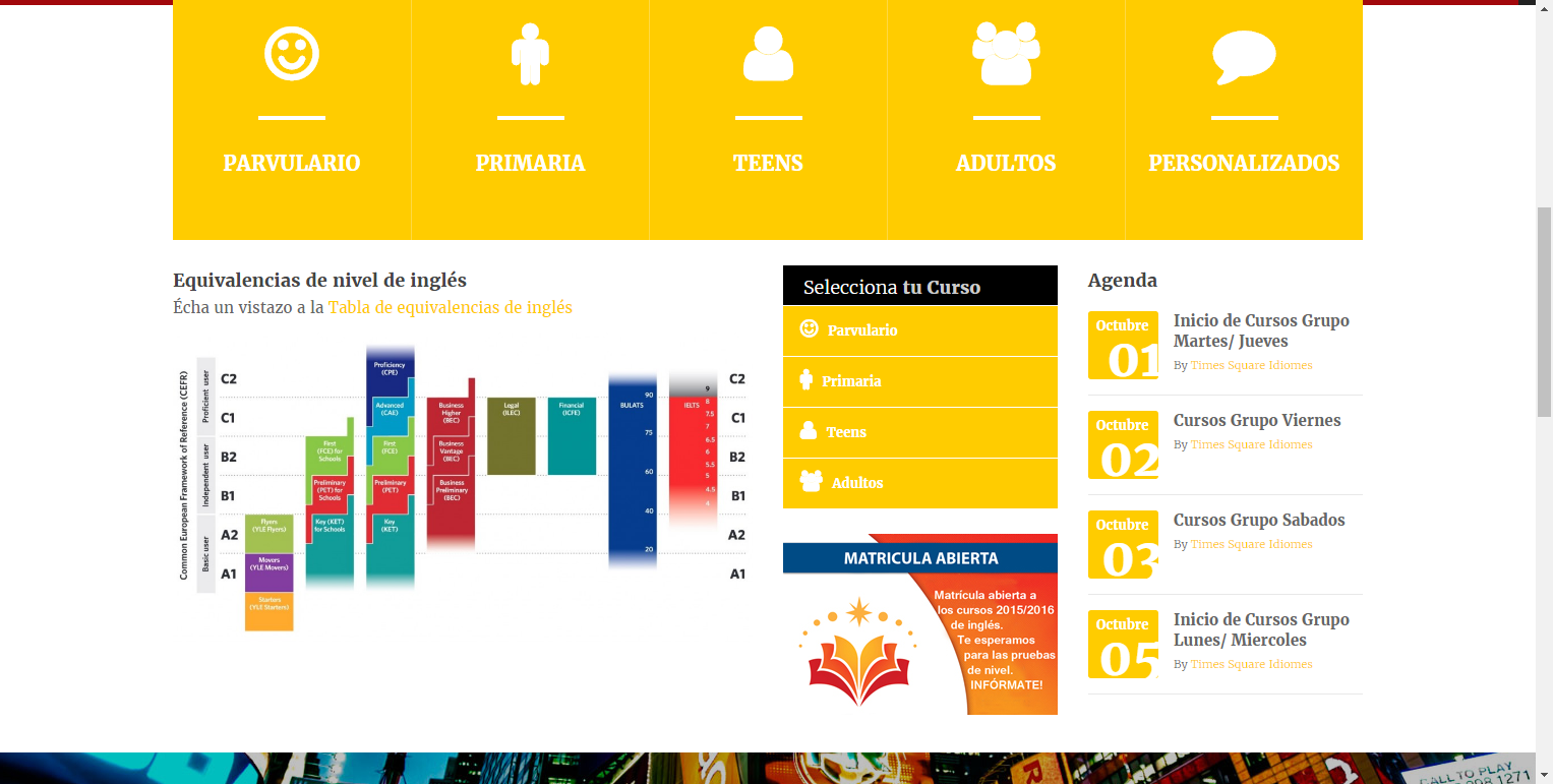 Diseño Página Web Escuela Idiomas