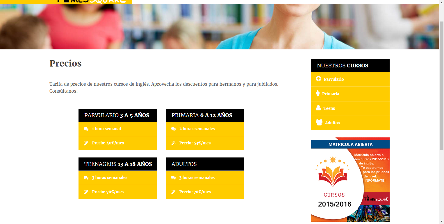 Diseño Página Web Escuela Idiomas