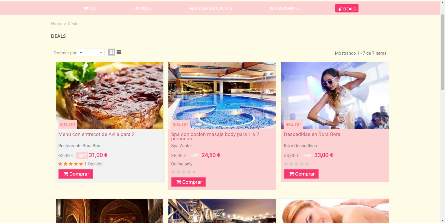 Diseño Web Página de cupones