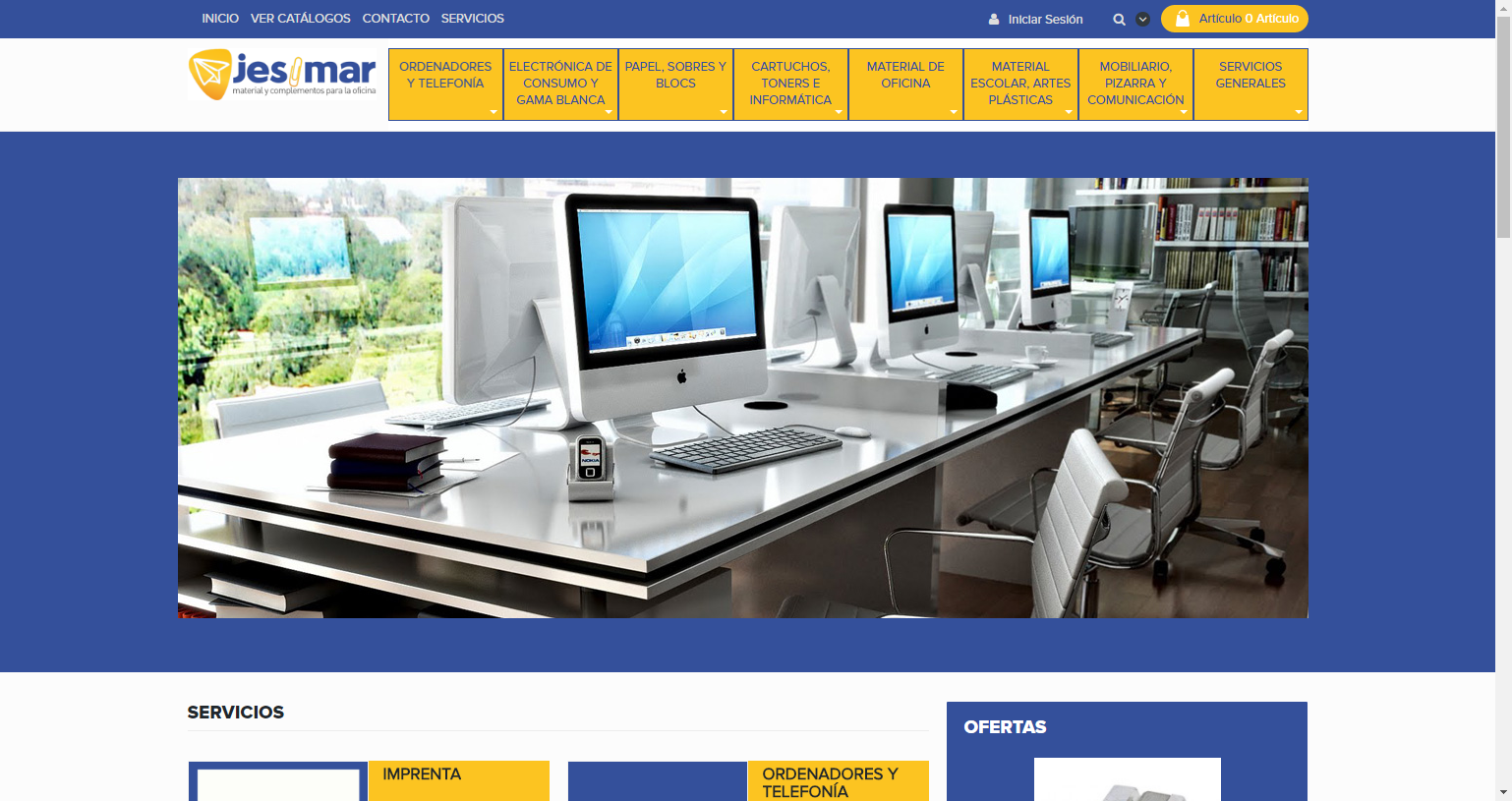 Diseño Tienda Online Material de Oficina