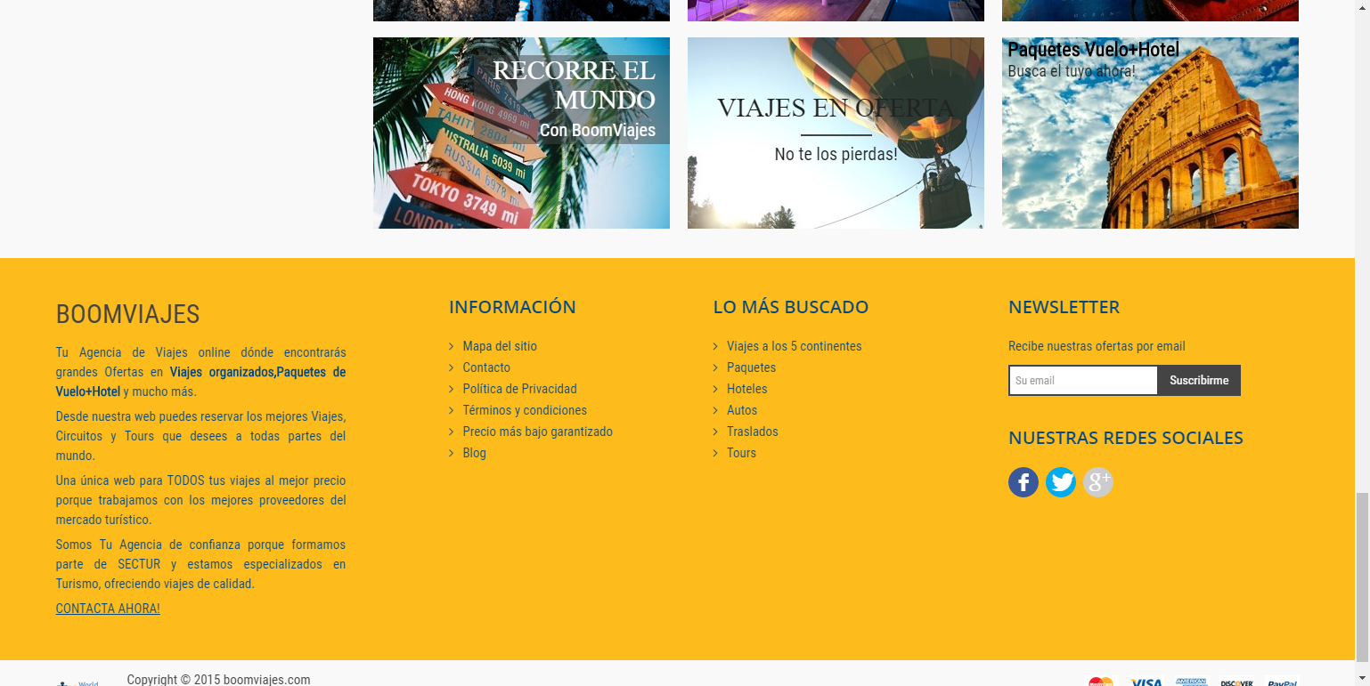 Creación web Agencia de viajes