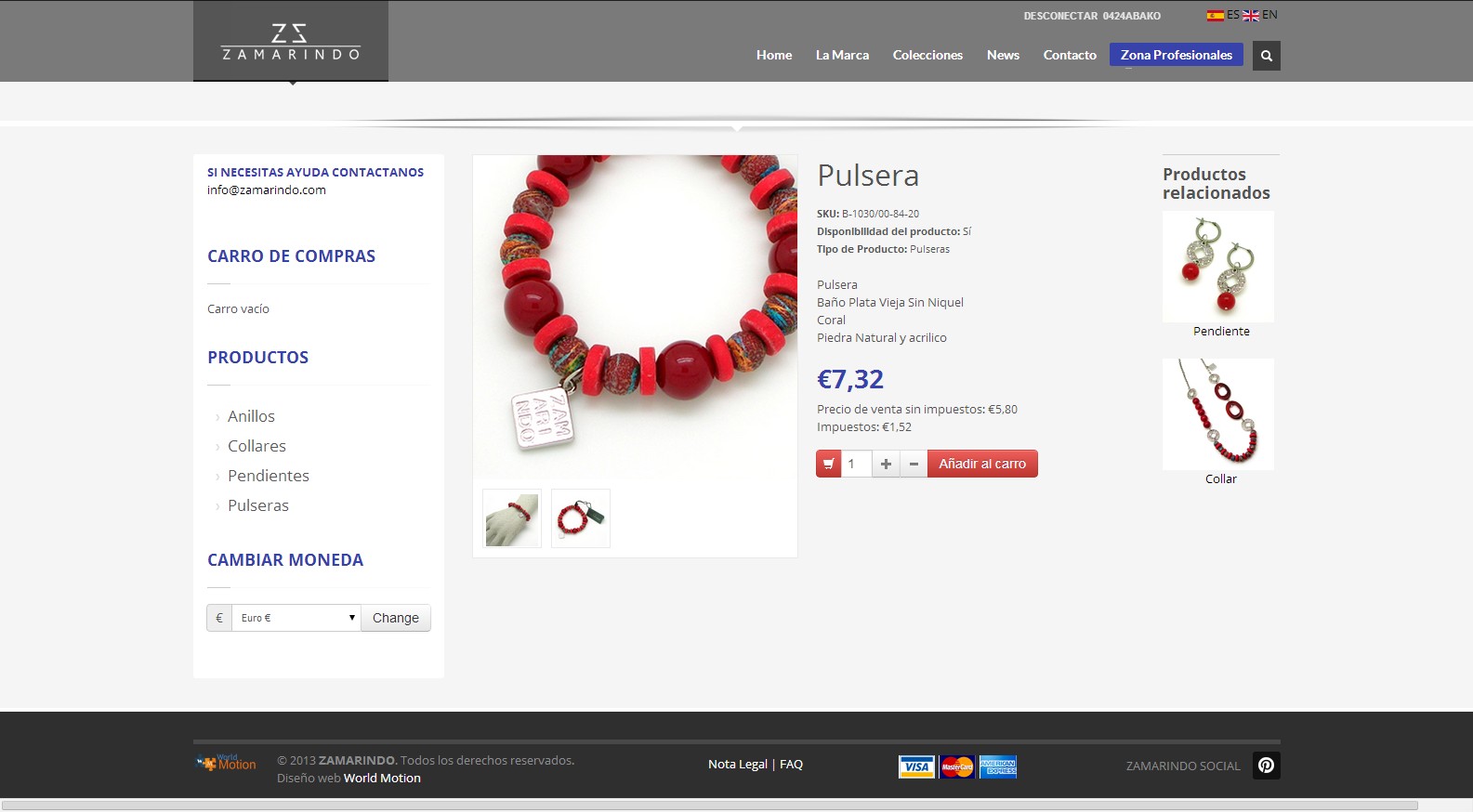 Creación de Tienda Online de Joyería y Bisutería