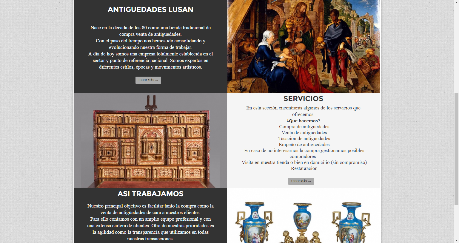 Diseño de Página Web Antigüedades