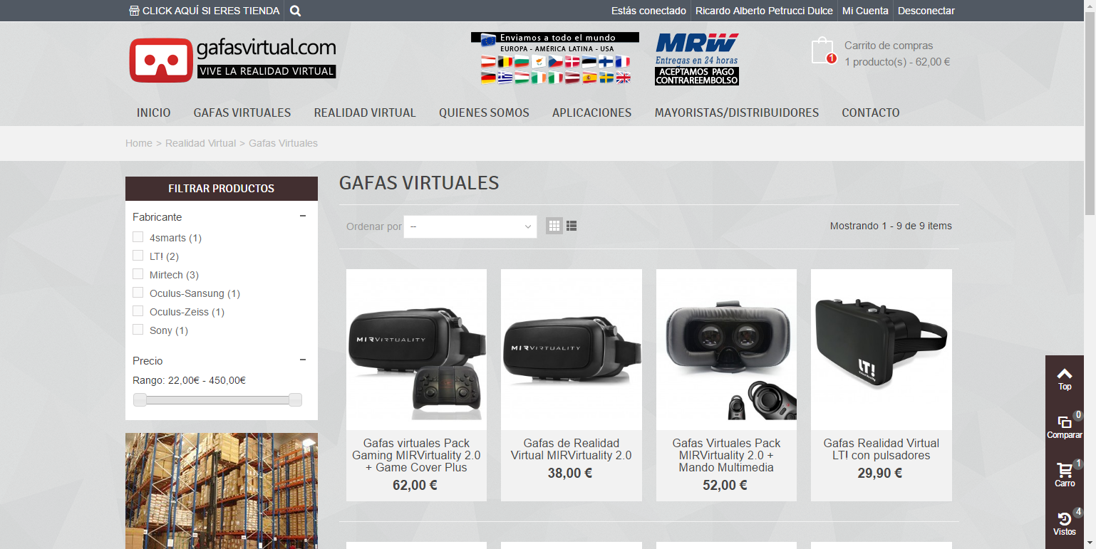 Creación de Tienda online realidad virtual