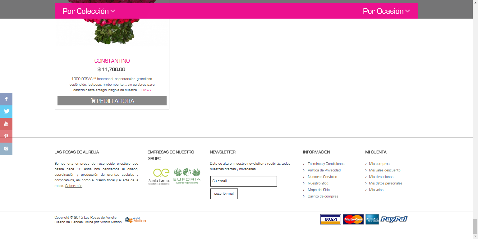 Diseño Tienda Virtual Venta de Flores