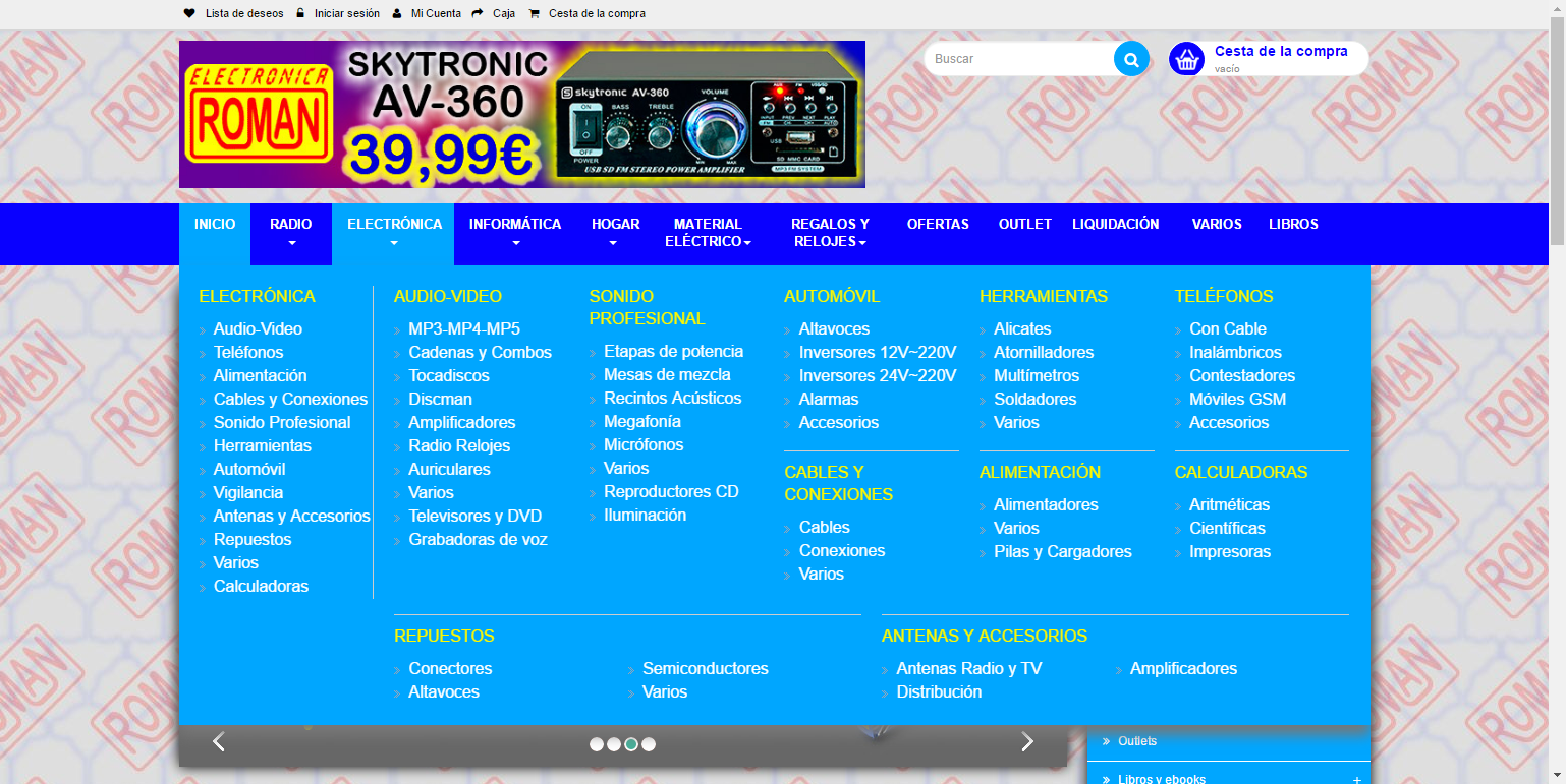 Diseño Tienda Virtual Productos de Electrónica