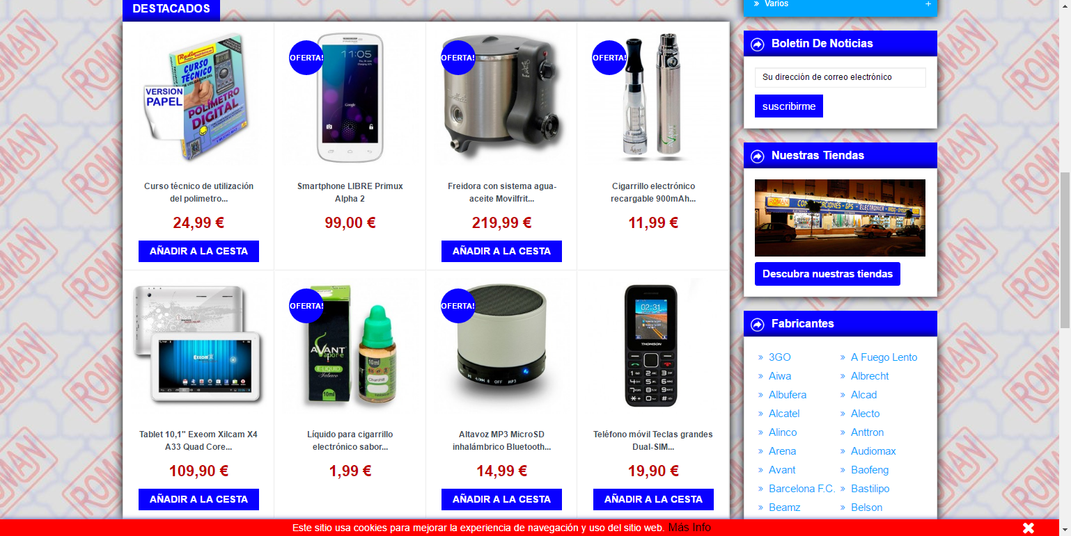 Diseño Tienda Virtual Productos de Electrónica