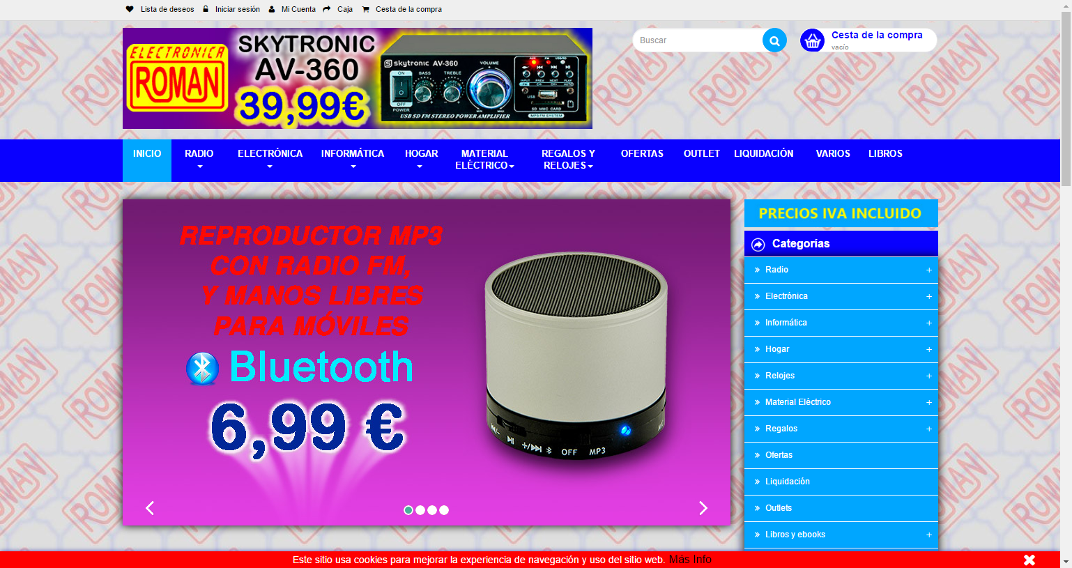 Diseño Tienda Virtual Productos de Electrónica