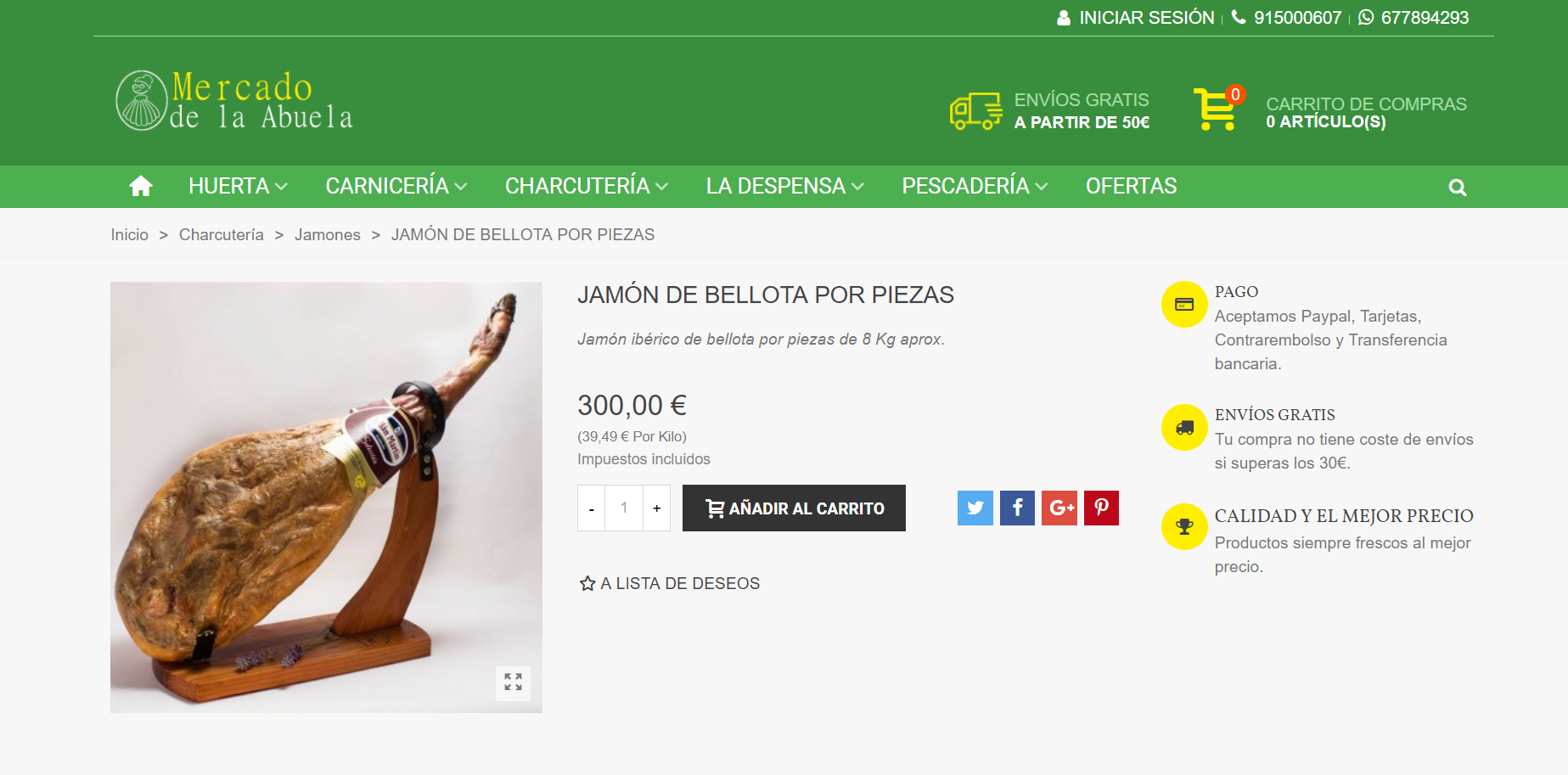 Diseño Tienda Alimentación Online