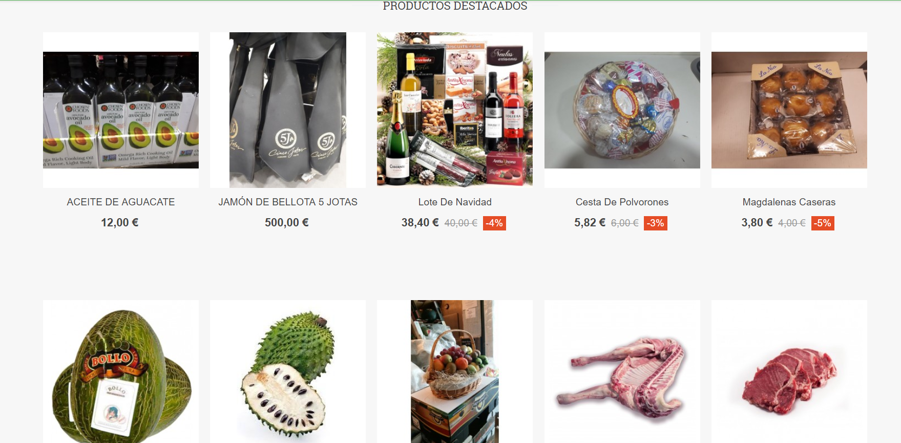 Diseño Tienda Alimentación Online