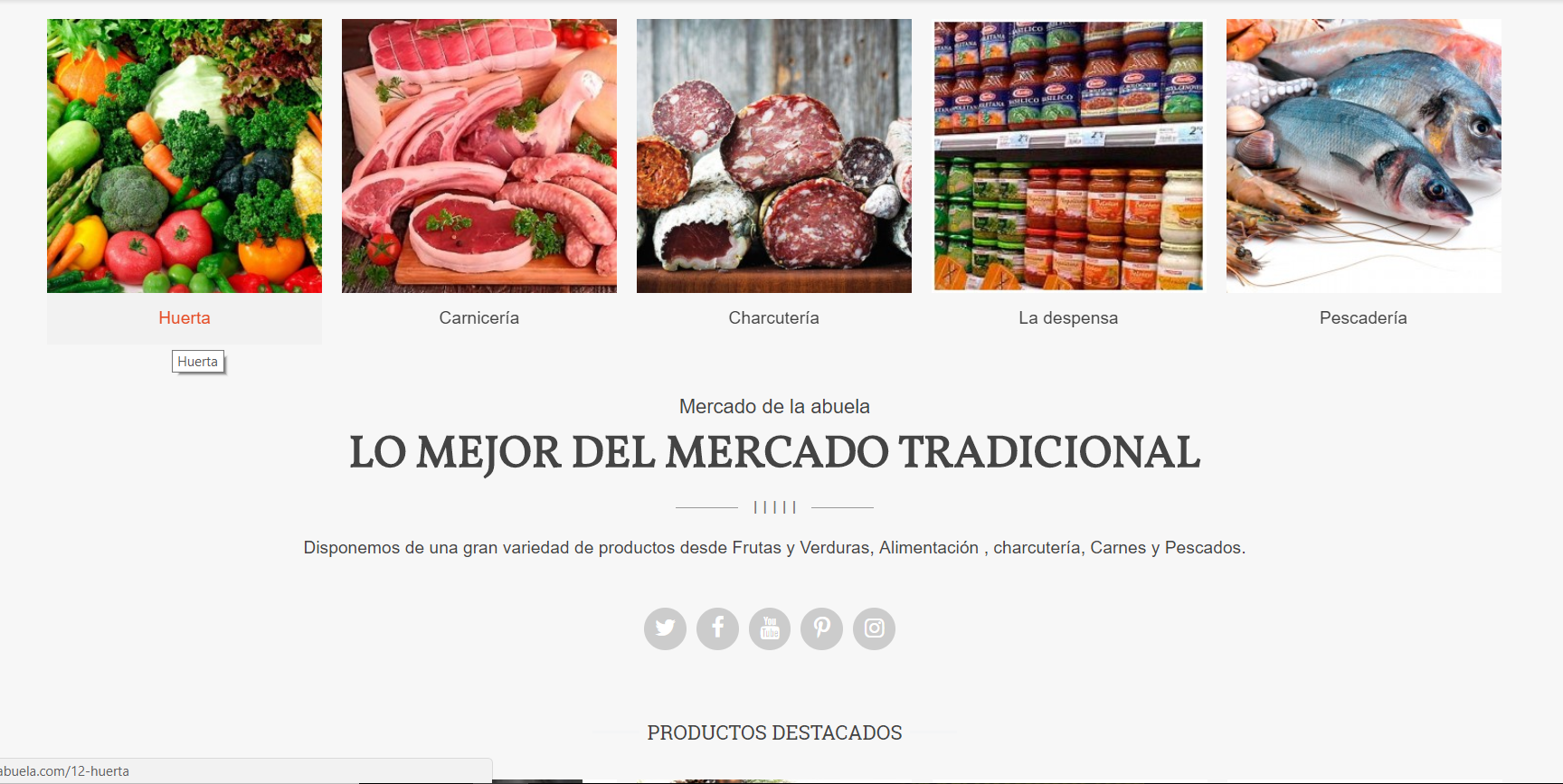 Diseño Tienda Alimentación Online