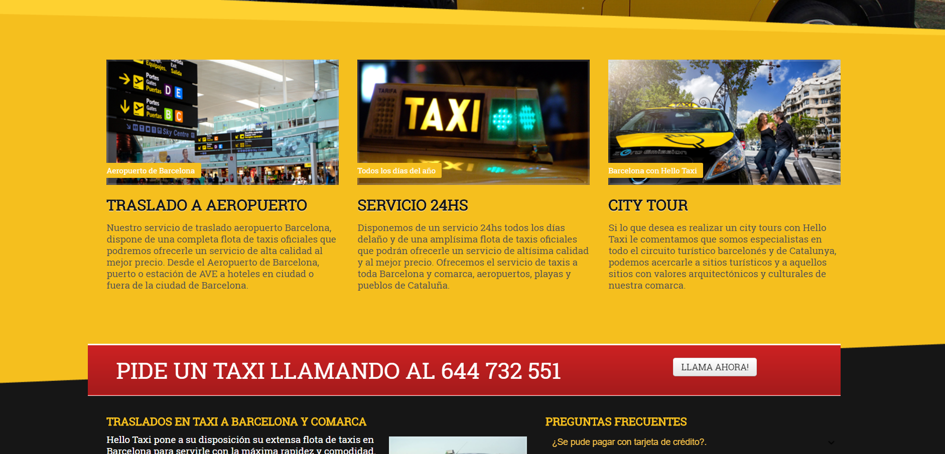 Diseño Web Servicios de Taxis Barcelona