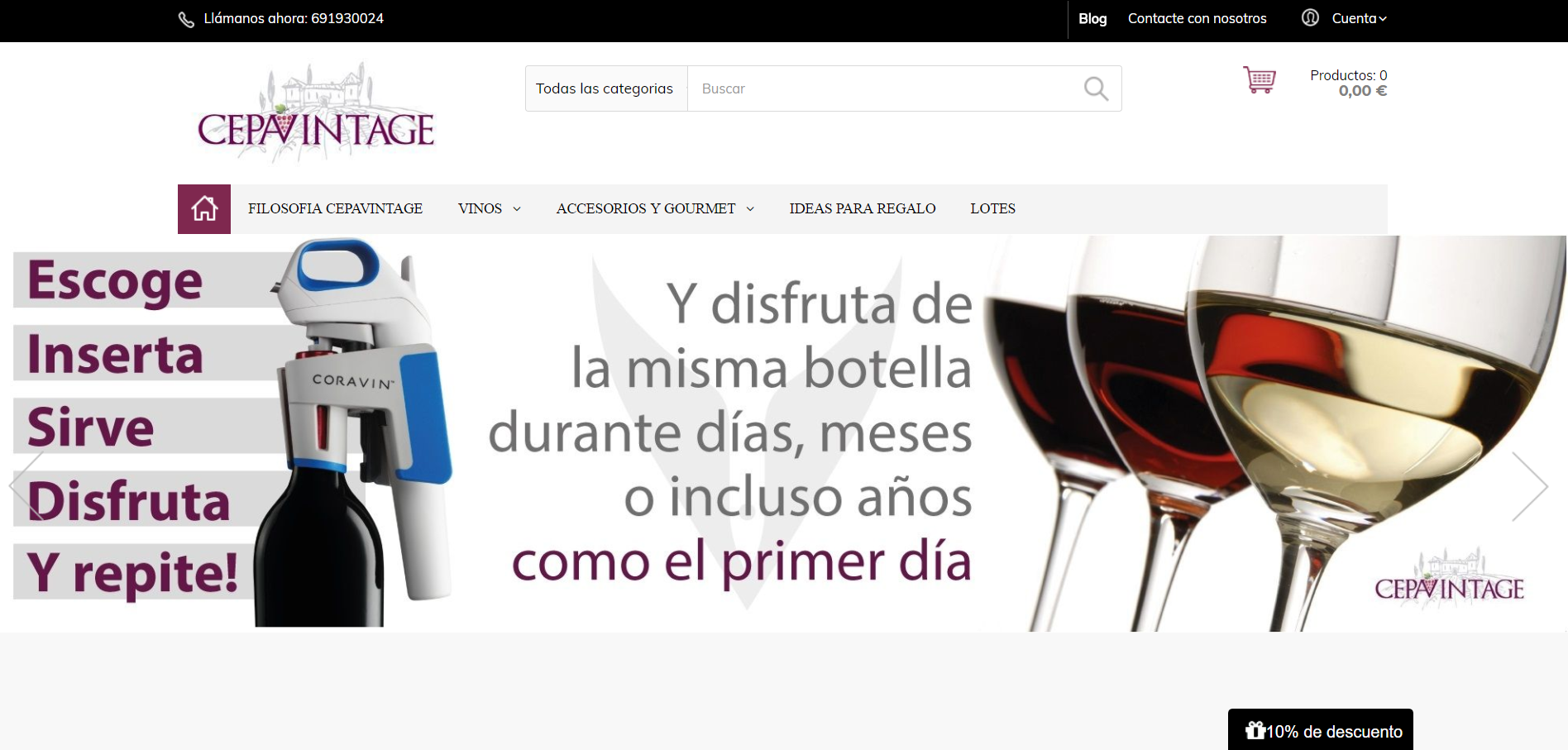 Diseño Tienda Online Vinos