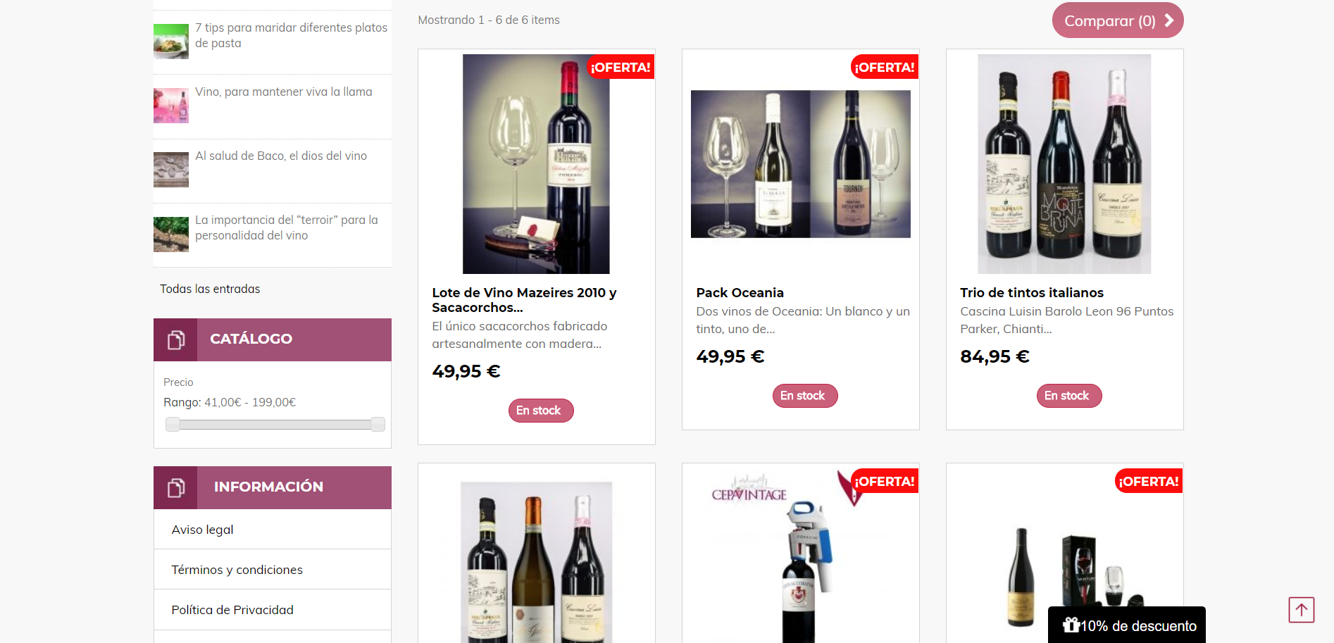 Diseño Tienda Online Vinos