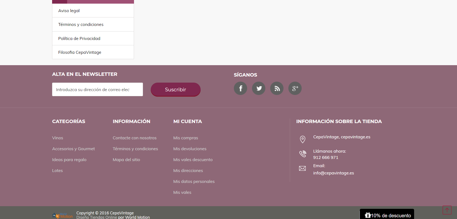 Diseño Tienda Online Vinos