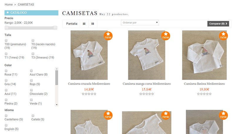 Diseño Tienda Online Ropa Bebés