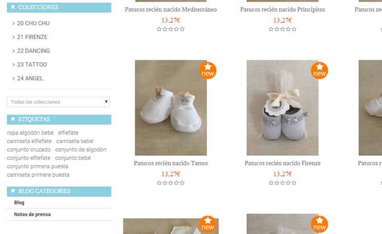 Diseño Tienda Online Ropa Bebés