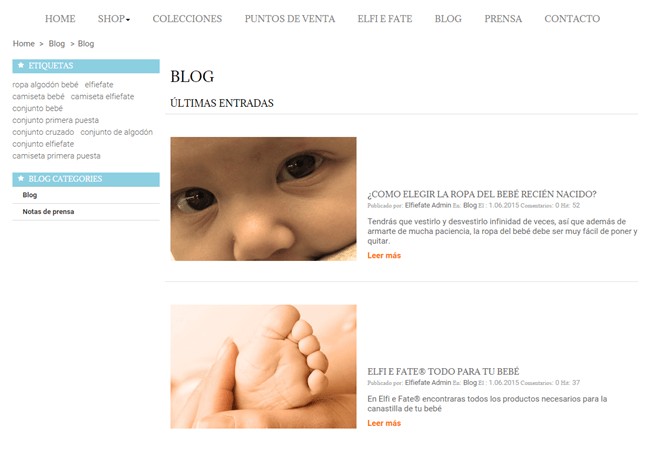 Diseño Tienda Online Ropa Bebés