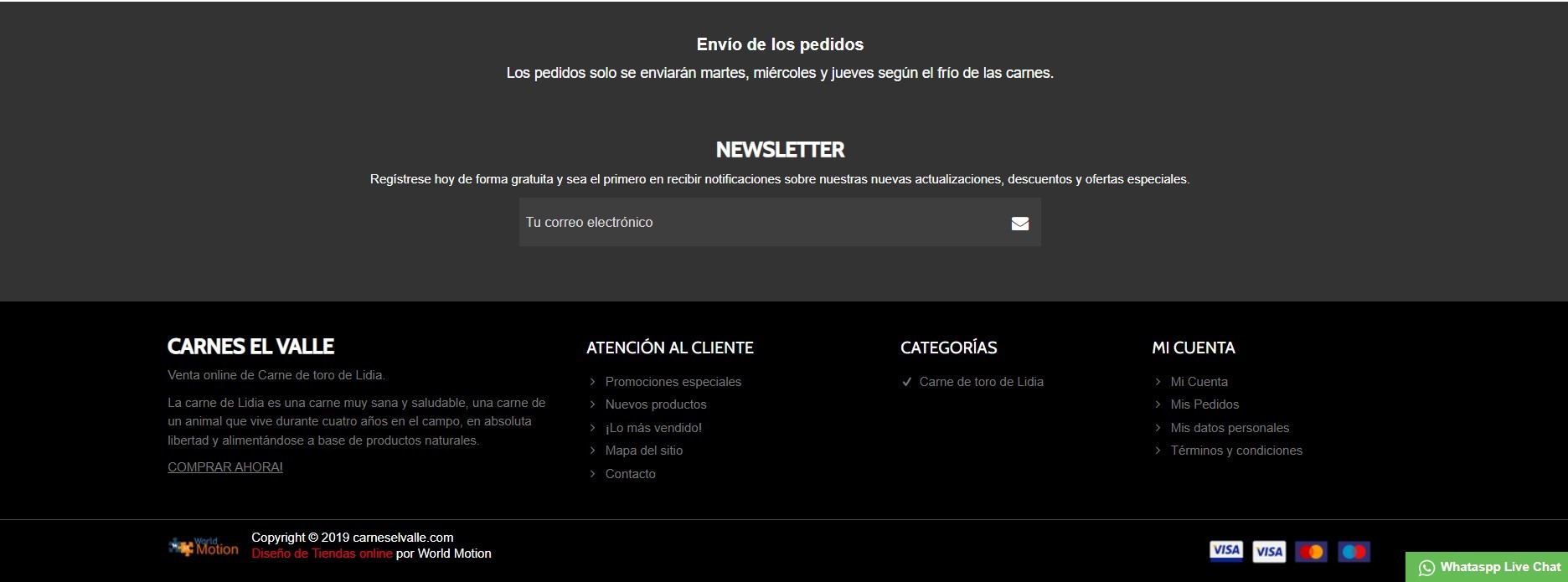 Diseño  Web Tienda Online Carnicería