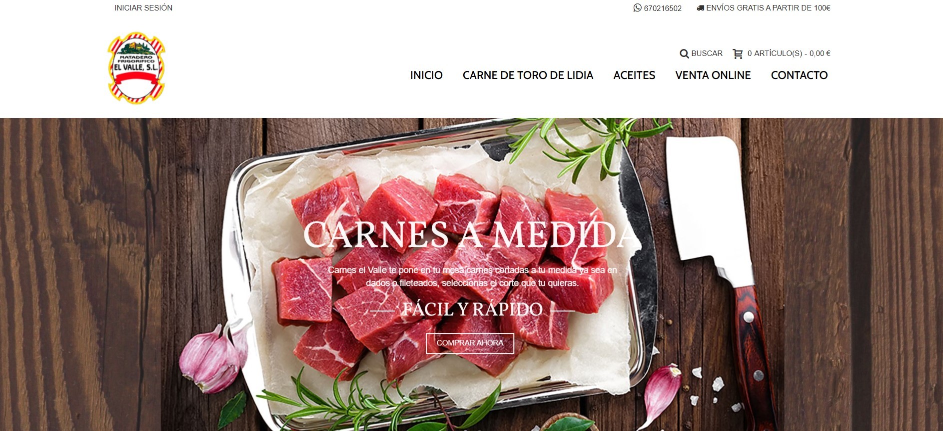 Diseño  Web Tienda Online Carnicería