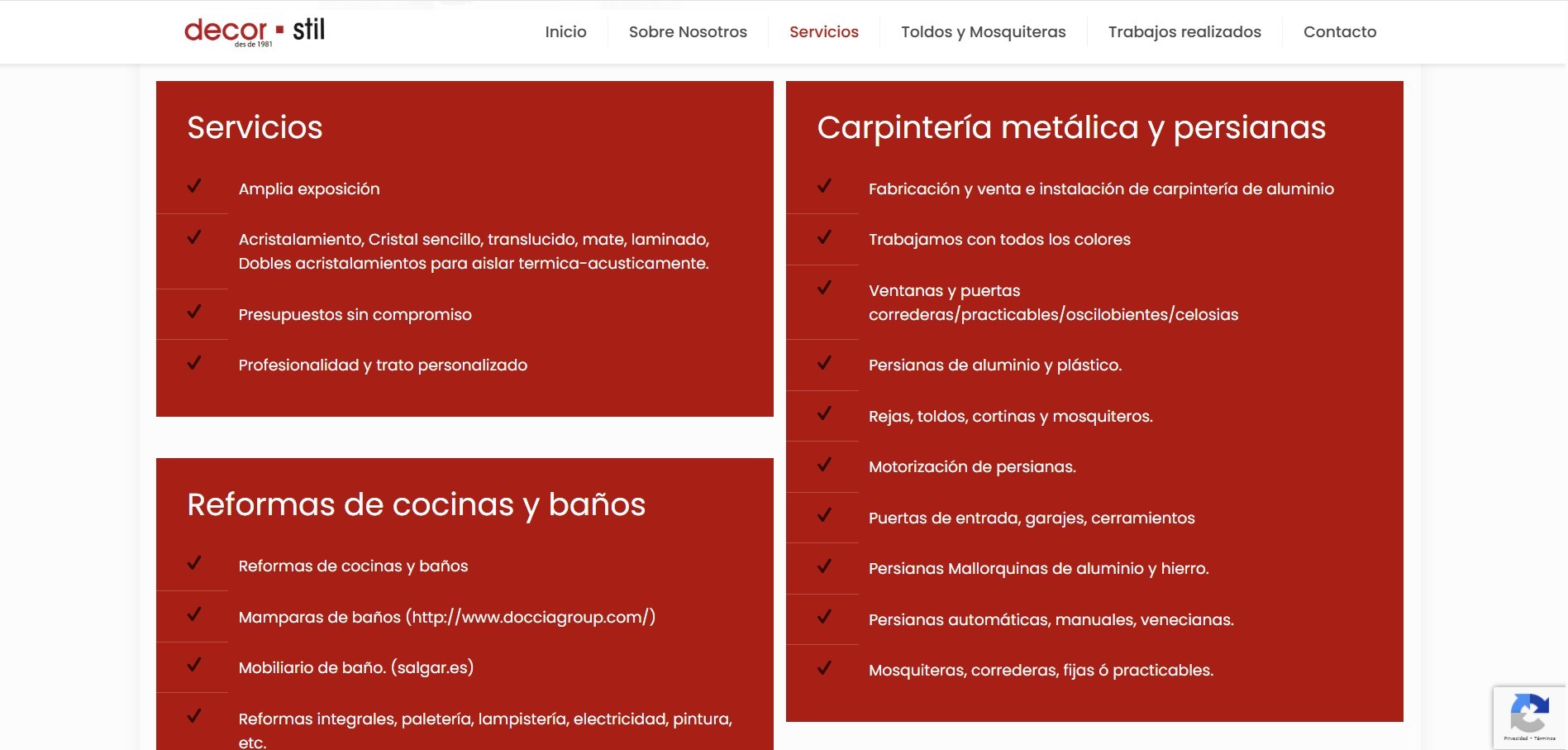 Diseño web Ventanas y Persianas Barcelona
