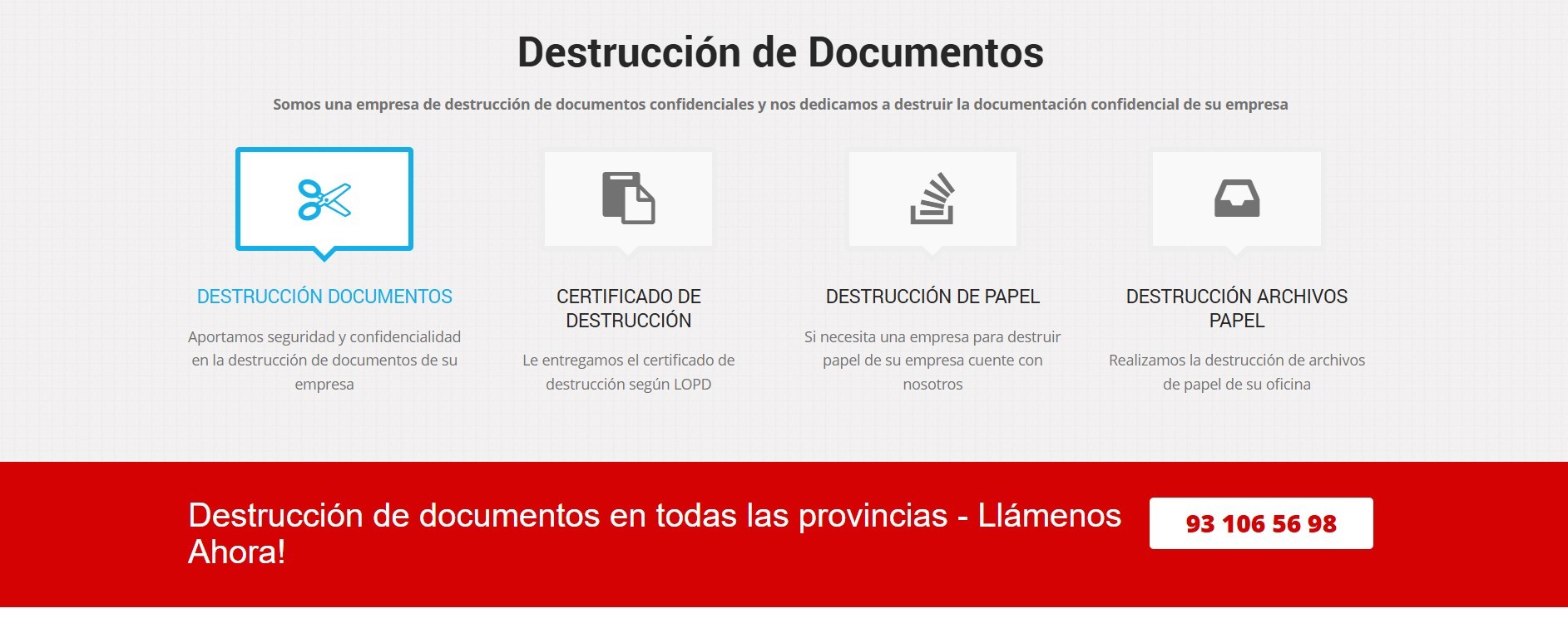 Diseño de Página Web para Empresas de Destrucción de Documentos
