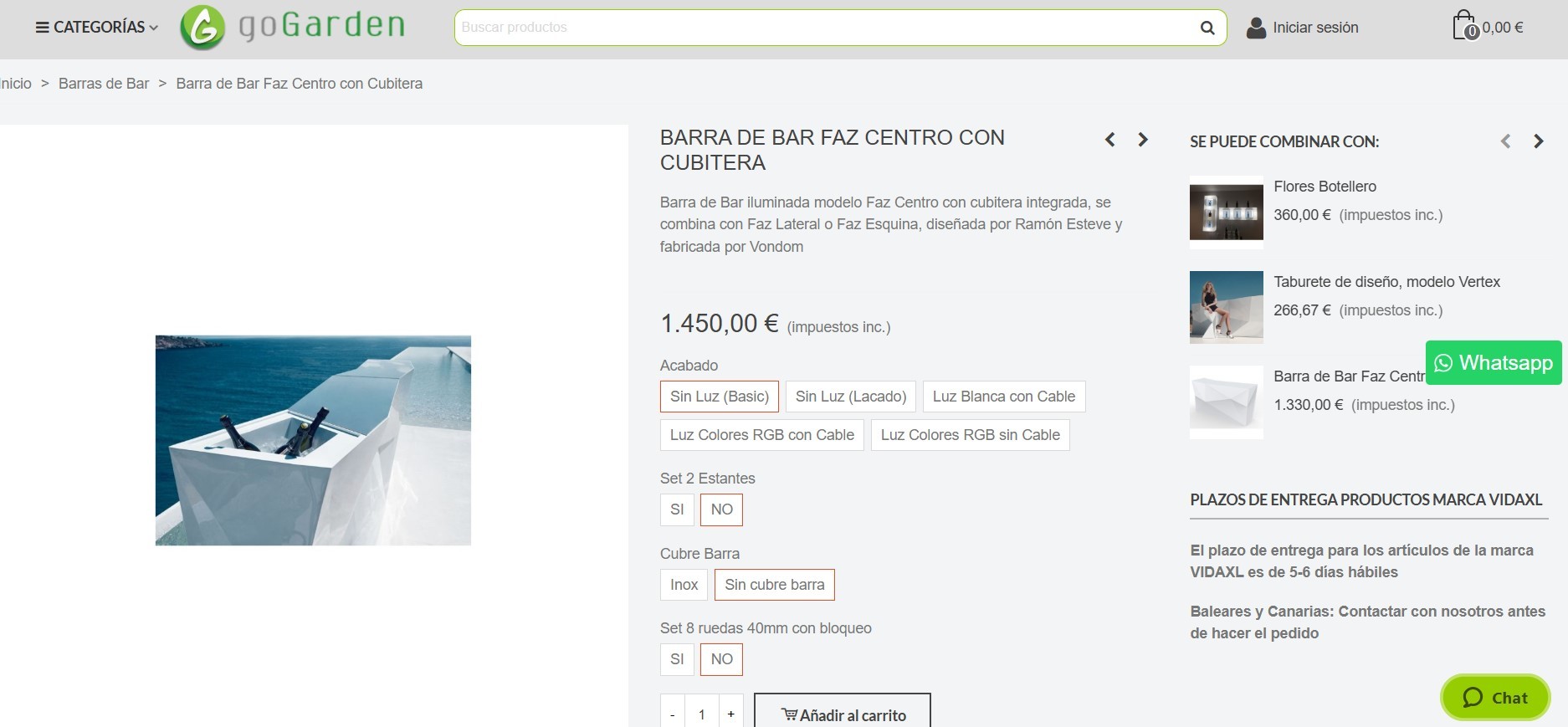 Diseño Tienda Online Muebles de Jadín