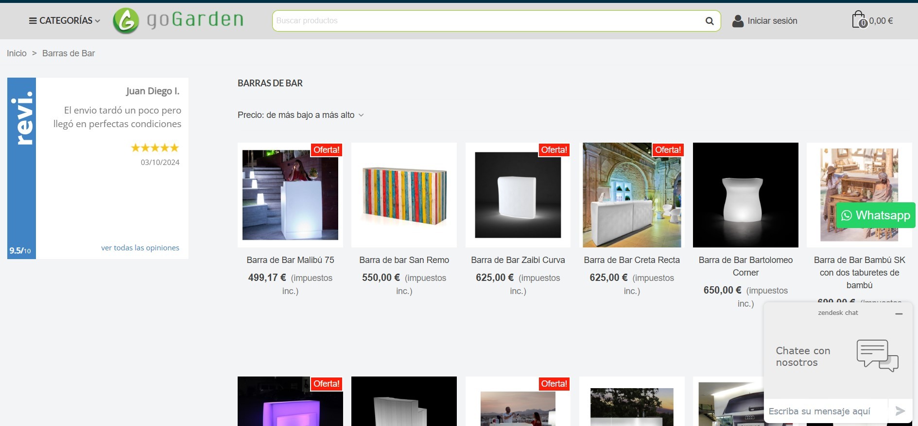 Diseño Tienda Online Muebles de Jadín