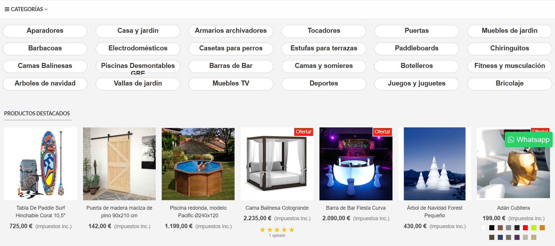 Diseño Tienda Online Muebles de Jadín