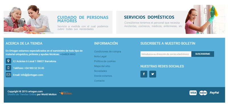 Diseño Tienda Online Ortopedia