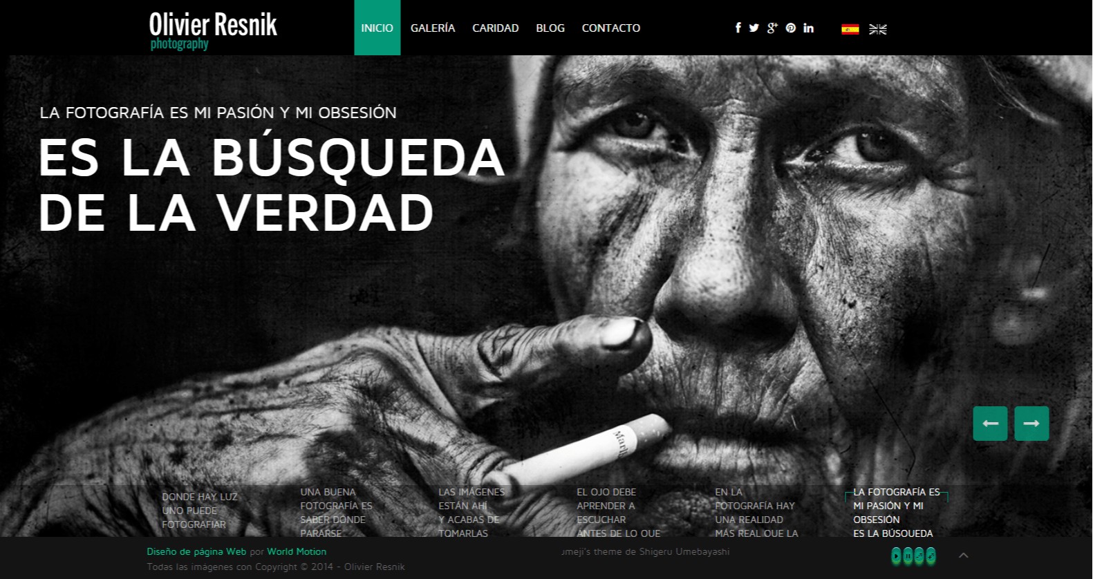 Diseño Página web Agencia Fotografía