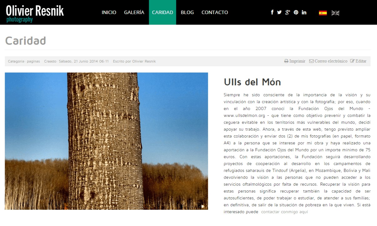 Diseño Página web Agencia Fotografía
