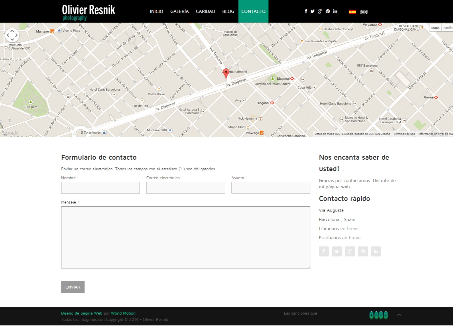Diseño Página web Agencia Fotografía