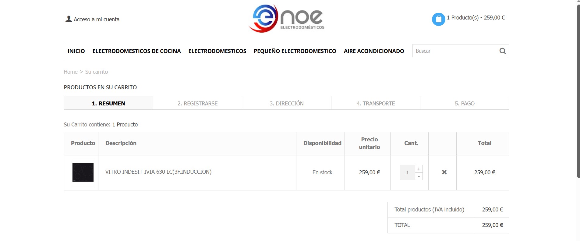 Diseño Tienda Online Electrodomésticos
