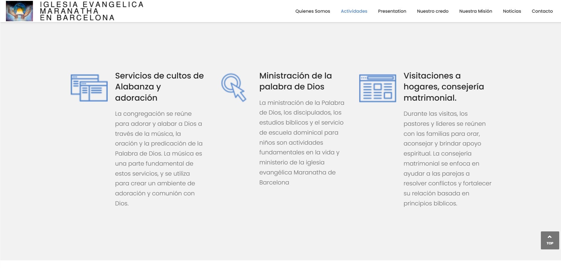 Creación de Página Web para Iglesia Evangélica