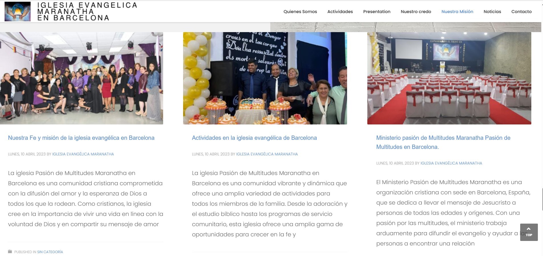 Creación de Página Web para Iglesia Evangélica