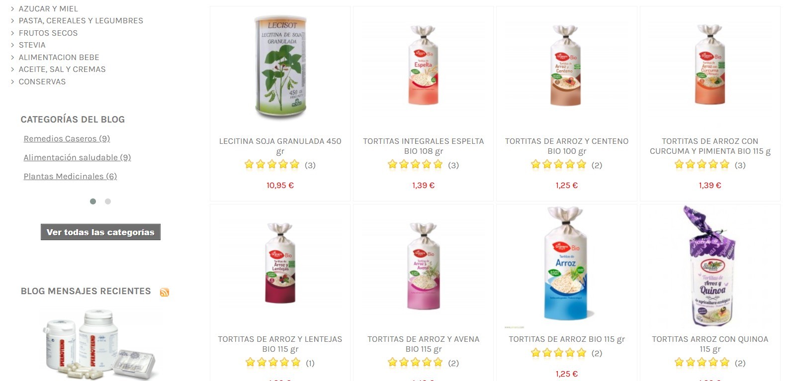 Diseño Tienda Online Complementos Alimenticios